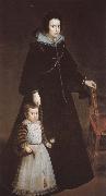 VELAZQUEZ, Diego Rodriguez de Silva y Princess and her son oil painting on canvas